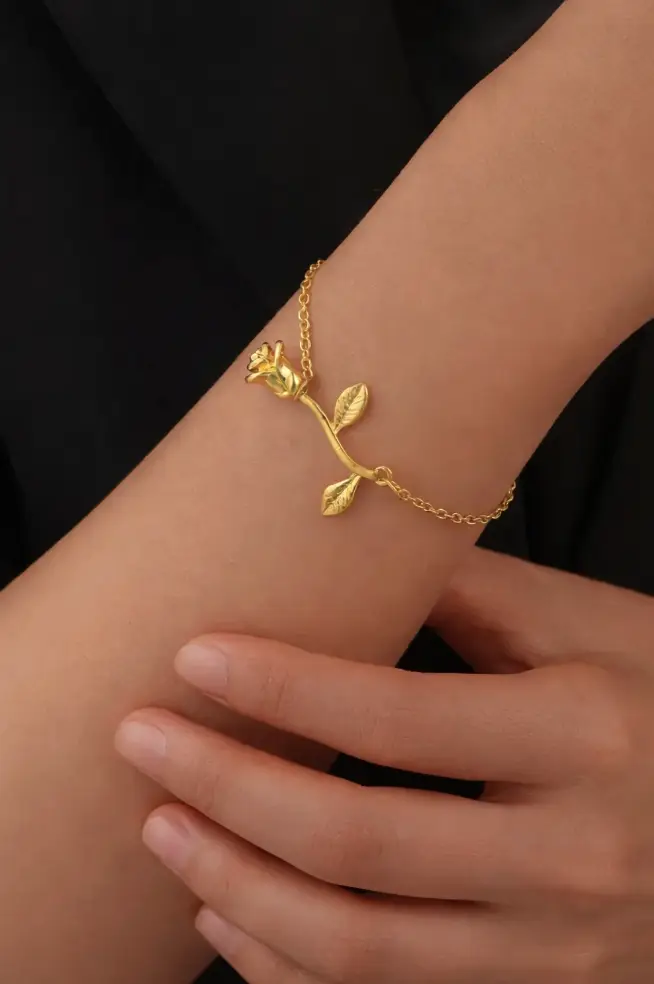 Rose Stem Minimalistic Bracelet