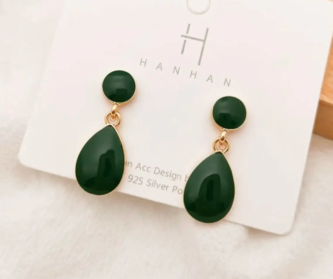 Classic Teardrop Gem Statement Earrings