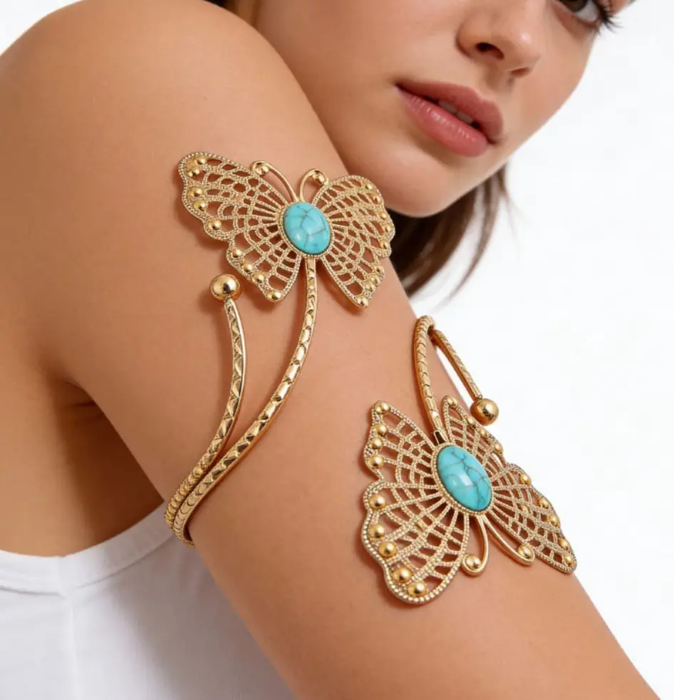 Butterfly Turquoise Gold Armlet