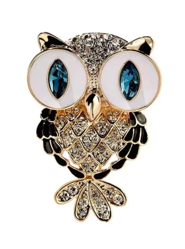 Crystal Eye Owl Brooch