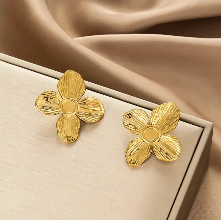 Luxe Bloom Floral Stud Earrings