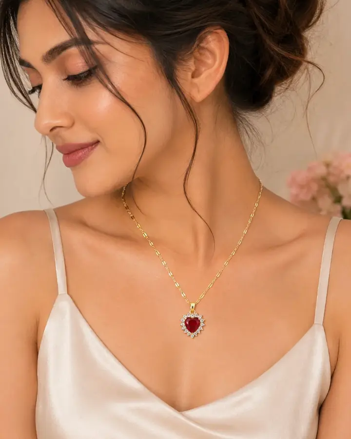 Red Heart Pendant Necklace